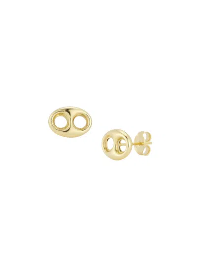 Saks Fifth Avenue Women's 14k Yellow Gold Puff Mariner Link Stud Earrings