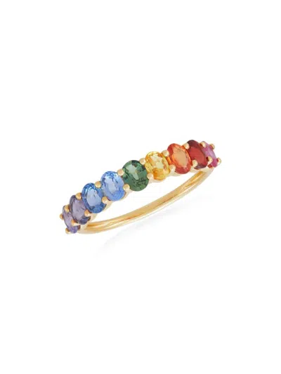 Saks Fifth Avenue Women's 14k Yellow Gold Rainbow Sapphire Ring