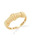 Saks Fifth Avenue Women's 14k Yellow Gold Ribbed Band Ring In Gold