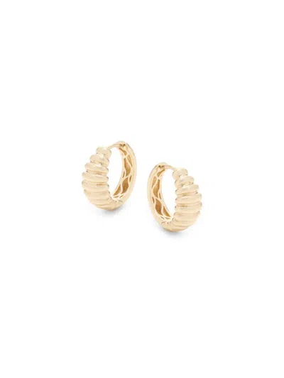 Saks Fifth Avenue Women's 14k Yellow Gold Ribbed Huggie Earrings