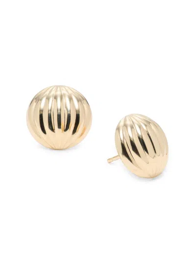 Saks Fifth Avenue Women's 14k Yellow Gold Ribbed Stud Earrings