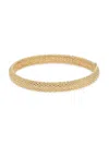Saks Fifth Avenue Women's 14k Yellow Gold Rice Mesh Bangle Bracelet In Yellow Gold