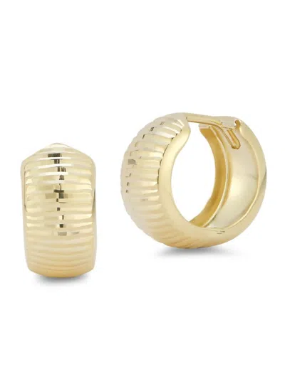 Saks Fifth Avenue Women's 14k Yellow Gold Ridge Huggie Hoop Earrings