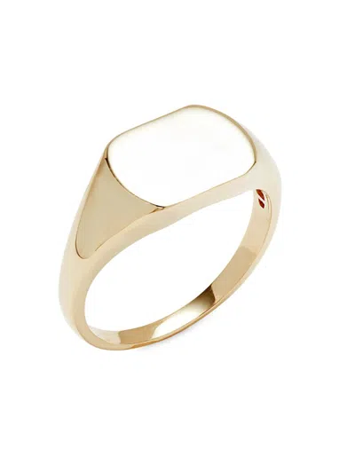 Saks Fifth Avenue Women's 14k Yellow Gold Round Square Signet Ring