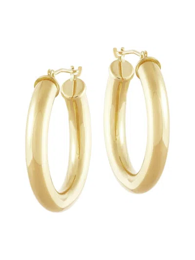 Saks Fifth Avenue Women's 14k Yellow Gold Round Tube Hoopearrings In 4x25mm