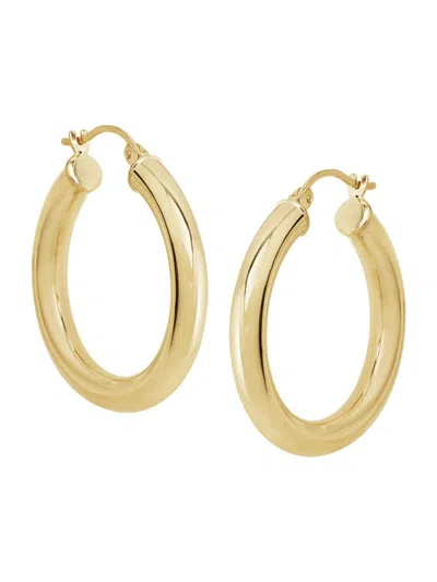Saks Fifth Avenue Women's 14k Yellow Gold Round Tube Hoopearrings In 4x30mm