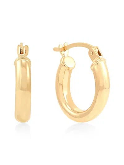 Saks Fifth Avenue Women's 14k Yellow Gold Round Tube Hoops Earrings In 3x15mm