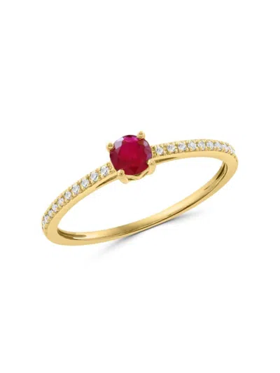 Saks Fifth Avenue Women's 14k Yellow Gold, Ruby & Diamond Ring