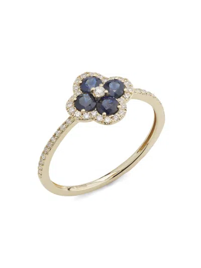 Saks Fifth Avenue Women's 14k Yellow Gold, Sapphire & 0.17 Tcw Diamond Ring
