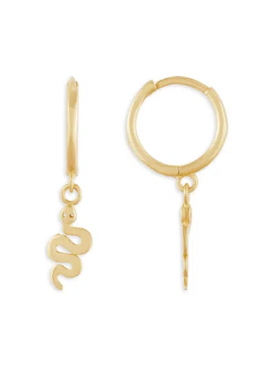 Saks Fifth Avenue Women's 14k Yellow Gold Snake Charm Huggie Earrings