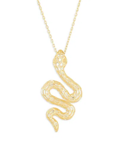 Saks Fifth Avenue Women's 14k Yellow Gold Snake Pendant Cable Chain Necklace