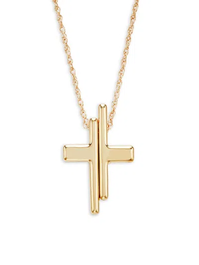 Saks Fifth Avenue Women's 14k Yellow Gold Split Cross Pendant Necklace
