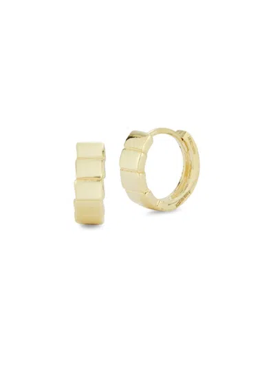 Saks Fifth Avenue Women's 14k Yellow Gold Tile Huggie Hoop Earrings