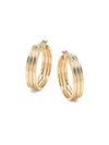 SAKS FIFTH AVENUE WOMEN'S 14K YELLOW GOLD TRIPLE ROW HOOP EARRINGS