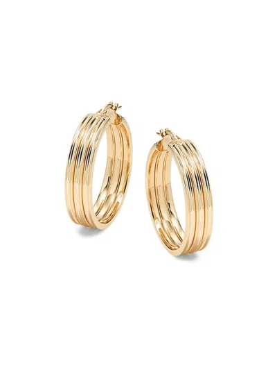 Saks Fifth Avenue Women's 14k Yellow Gold Triple Row Hoop Earrings