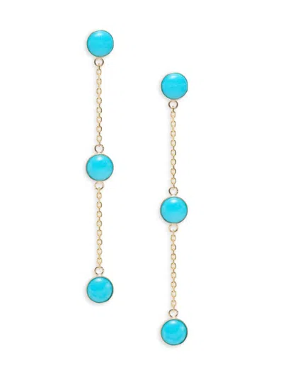 Saks Fifth Avenue Women's 14k Yellow Gold Turquoise Drop Earrings