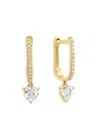 Saks Fifth Avenue Women's 14k Yellow Gold, White Topaz & Diamond Drop Earrings In Gold
