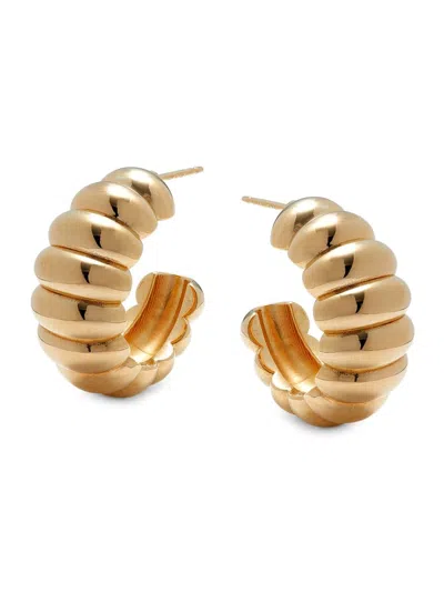 Saks Fifth Avenue Women's 14k Yellow Gold Wide Shrimp Hoop Earrings