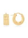 Saks Fifth Avenue Women's 18k-gold-plated Sterling Silver Multi-row Hoop Earrings In Gold