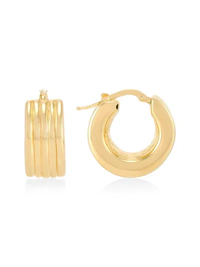 Saks Fifth Avenue Women's 18k-gold-plated Sterling Silver Multi-row Hoop Earrings