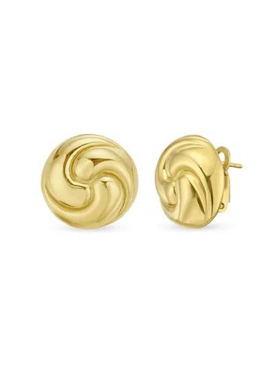 Saks Fifth Avenue Women's 18k Goldplated Floret Stud Earrings In Yellow Goldtone