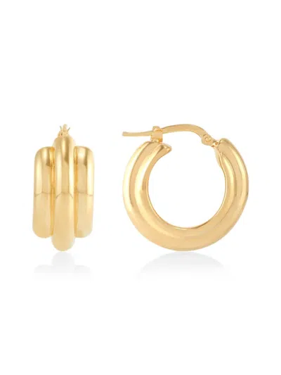 Saks Fifth Avenue Women's 18k Goldplated Sterling Silver Graduated Hoop Earrings