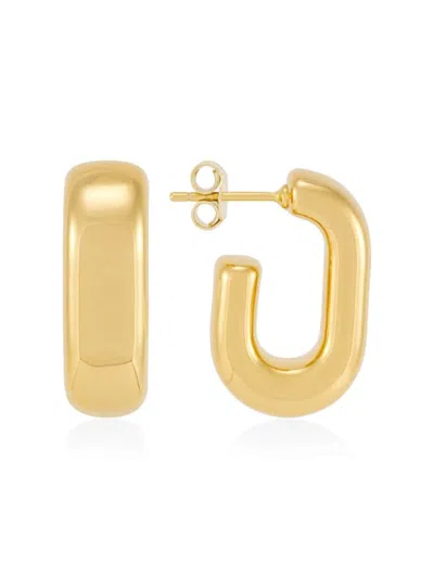 Saks Fifth Avenue Women's 18k Goldplated Sterling Silver Half Hoop Earrings