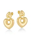 Saks Fifth Avenue Women's 18k Goldplated Sterling Silver Heart Drop Earrings In Gold