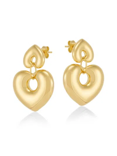 Saks Fifth Avenue Women's 18k Goldplated Sterling Silver Heart Drop Earrings