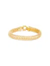 Saks Fifth Avenue Women's 18k Goldplated Sterling Silver Tubogas Chain Bracelet In Silver