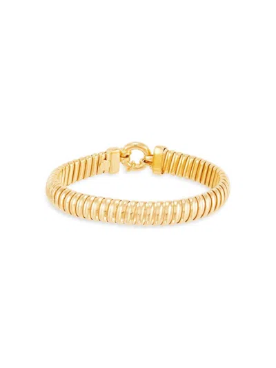 Saks Fifth Avenue Women's 18k Goldplated Sterling Silver Tubogas Chain Bracelet
