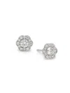Saks Fifth Avenue Women's 18k White Gold & 0.50 Tcw Diamond Floral Stud Earrings In White Gold