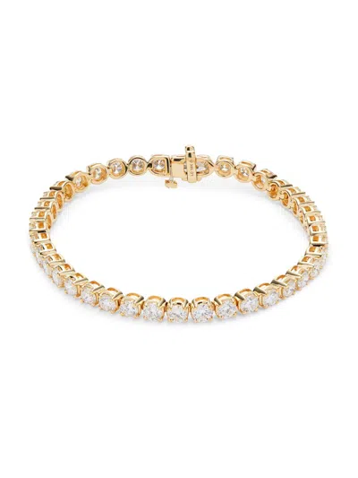 Saks Fifth Avenue Women's 18k Yellow Gold & 10 Tcw Lab-grown Diamond Tennis Bracelet