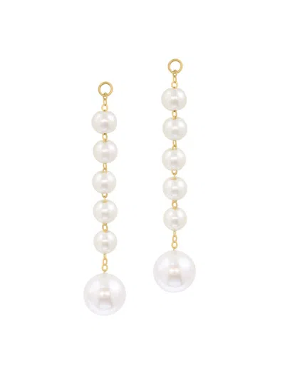 Saks Fifth Avenue Women's 18k Yellow Gold & Freshwater Pearl Drop Earrings In Pink