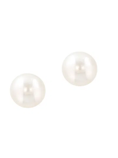 Saks Fifth Avenue Women's 18k Yellow Gold & Freshwater Pearl Stud Earrings/9mm In Metallic