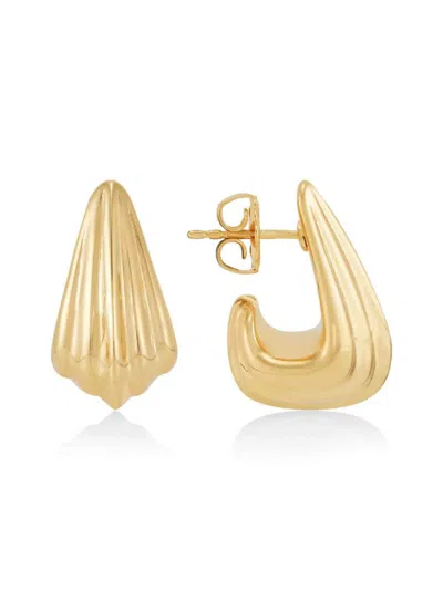 Saks Fifth Avenue Women's 18k Yellow Goldplated Sterling Silver Graduated Hoop Earrings