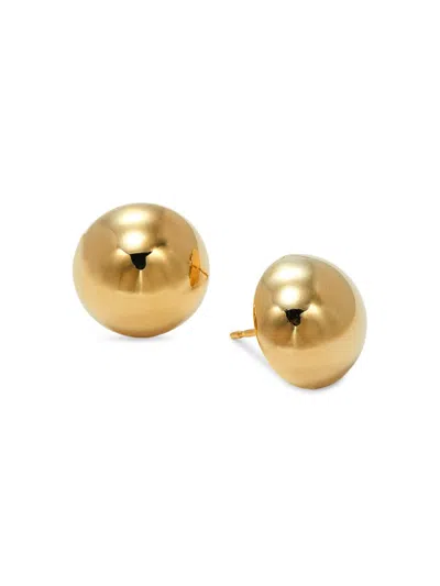 Saks Fifth Avenue Women's 22k Yellow Gold Sterling Silver Button Stud Earrings