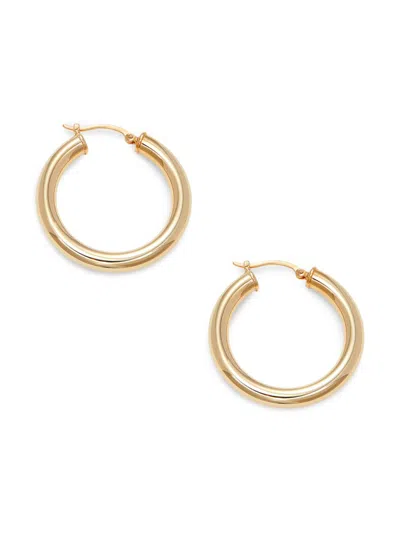 Saks Fifth Avenue Women's 22k Yellow Gold Sterling Silver Tube Hoop Earrings