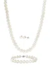 Saks Fifth Avenue Women's 3-piece Sterling Silver & Freshwater Pearl Jewelry Set In Silver