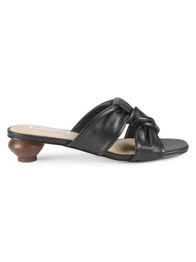 Saks Fifth Avenue Women's 30mm Leather Knot Slide Sandals