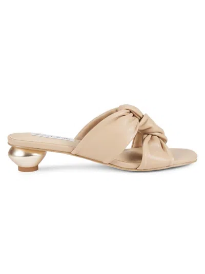 Saks Fifth Avenue Women's 30mm Leather Knot Slide Sandals