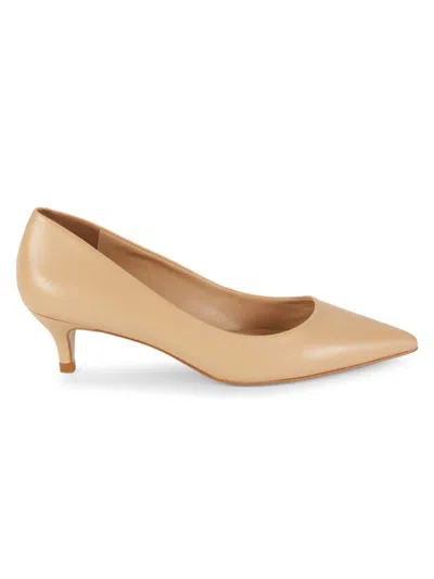 Saks Fifth Avenue Women's 50mm Leather Pumps In Mestico Cream