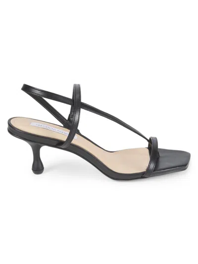 Saks Fifth Avenue Women's 60mm Leather Slingback Sandals In White
