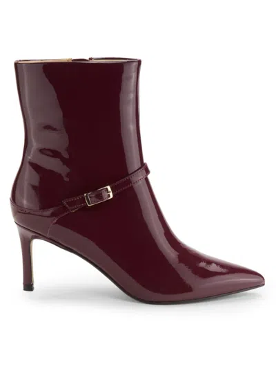 Saks Fifth Avenue Women's 68mm Nellie Patent Leather Ankle Boots In Burgundy