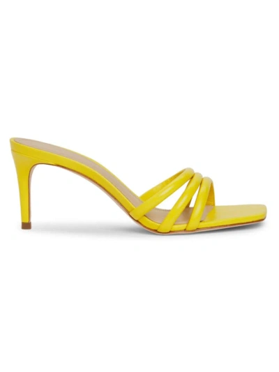 Saks Fifth Avenue Women's 70mm Leather Mules In Bright Yellow