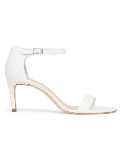 Saks Fifth Avenue Women's 75mm Leather Ankle-wrap Sandals In White