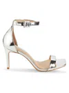 Saks Fifth Avenue Women's 89mm Metallic Ankle Strap Sandals In Metal Black