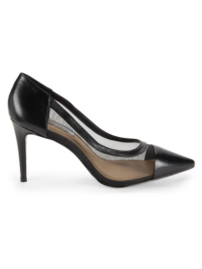 Saks Fifth Avenue Women's 90mm Point Toe Mesh Pumps In Black