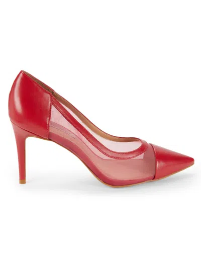 Saks Fifth Avenue Women's 90mm Point Toe Mesh Pumps In Red