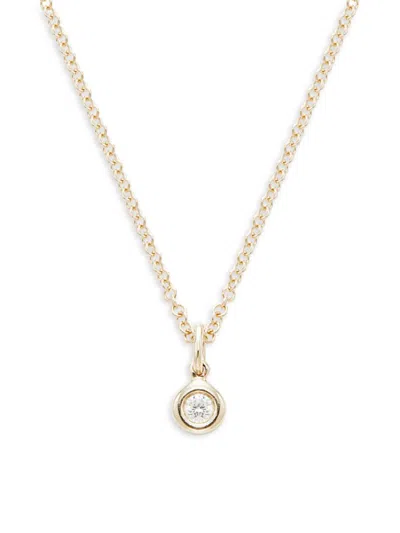 Saks Fifth Avenue Women's Bailey 14k Yellow Gold & 0.05 Tcw Diamond Pendant Necklace/18"